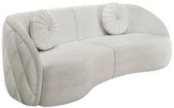 Sofá Decorativo com Almofadas 3 Lugares 240cm Tressê Zion Z32 Boucle B