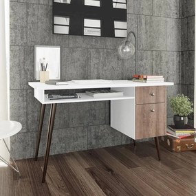 Escrivaninha Mesa Home Office Retrô Nicho 1 Gaveta 1 Porta