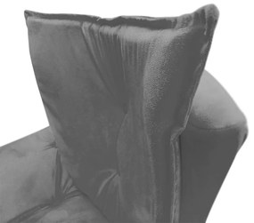 Poltrona Decorativa Pés Palito Emília Plus Suede Cinza
