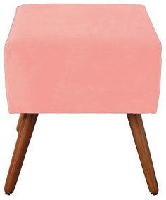 Puff Decorativo Quadrado Malu com Pés Palito Suede Rosê