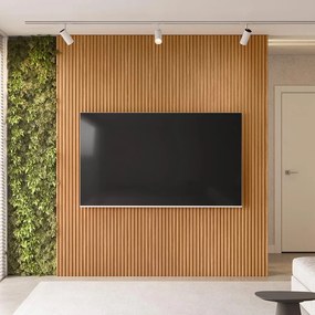 Painel Decorativo Ripado para Parede Mahalo 220x250 MDP Nature G77 - Gran Belo