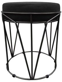 Puff Multiuso com Mesa Babu 2 em 1 Suede Base Preto D'Rossi - Preto