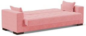Sofá Cama Casal 3 Lugares 210cm Lisboa Suede Rosê  D03 - D'Rossi