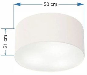 Plafon Cilíndrico Md-3048 Cúpula em Tecido 50x21cm Branco - Bivolt