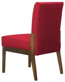 Kit 02 Cadeiras de Jantar Helena Suede Vermelho - Decorar Estofados