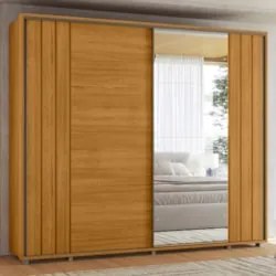 Guarda Roupa Casal 278cm 2 Portas 4 Espelhos Mya Cinamomo Z10 - Mpozen