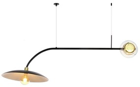 Pendente Sunflower Barra Curva Mista 45X50X140Cm 02Xled 5,5W 2700K 01X... (PRETO, 110v)