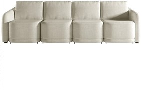 Sofá Cama Modulado Retrátil e Reclinável Decorativo Varsóvia 356cm Bouclê Bege G33 - Gran Belo