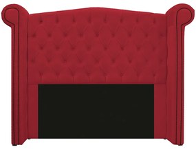 Kit Cabeceira e Calçadeira Veneza 195 cm King Size Suede Vermelho - ADJ Decor
