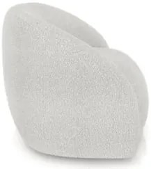 Poltrona Decorativa Orgânica Giratória Kit 2 Lya Z32 Boucle Branco - M