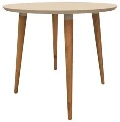 Mesa De Jantar Redonda 90cm 4 Lugares Veneza C14 Off White - Mpozenato