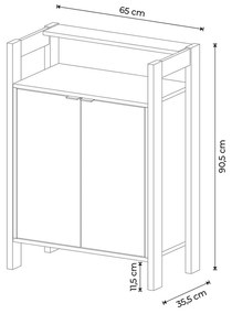 Armário Mesa baixa para Escritório Home Office AZ1008 MDP Branco/Nogal G69 - Gran Belo