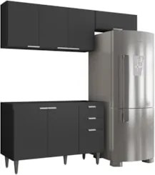 Armário de Cozinha CP03 Para Pia 120cm Pérola Z34 Preto     - Mpozenat