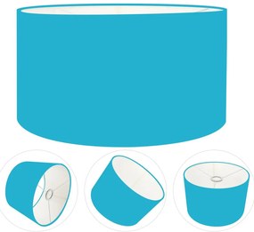 Cúpula Abajur Cilíndrica Cp-7028 Ø60x30cm Azul Turquesa
