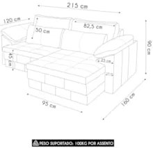 Sofá Retrátil 2 Lugares Para Sala 215cm Dijon Couro Creme S07 - Mpozen