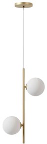 Pendente Vertical Slim Jabuticaba 10X23,5X48,5Cm Aluminio E 2X Globo Ø... (CHAMPANHE, FOSCO)
