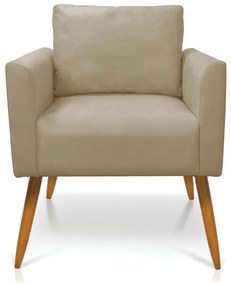 Kit 2 Poltronas Aline Suede Pés Palito Castanho D03 - D'Rossi - Marrom Rato