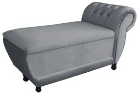 Recamier Goya Veludo M11- D'Rossi - Cinza