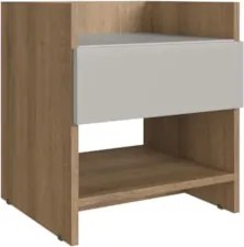 Mesa de Cabeceira 40cm com 1 Gaveta Freyr Mel/Arenas F10 - Mpozenato