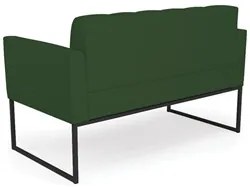 Sofá Namoradeira Base Industrial Preto Ana Veludo Luxo Verde - Ibiza