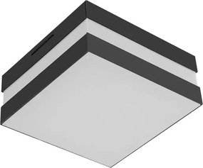 Plafon Sobrepor Aluminio Branco Preto 18Cm
