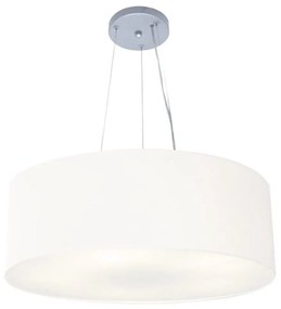 Lustre Pendente Cilíndrico Md-4064 Cúpula em Tecido 80x30cm Branco - Bivolt
