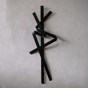 Escultura Decorativa Artesanal Vertical Preto 1,20m - D'Rossi
