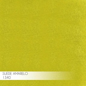 Puff Decorativo Base Gold Elsa Suede Amarelo G41 - Gran Belo