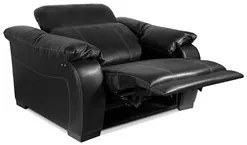 Poltrona Reclinável para Sala de Estar Living Line L07 Couro Preto - M