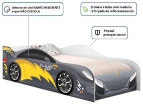 Mini Cama Infantil 157,5x72,5cm com Proteção Lateral Personagens K02 - D'Rossi - CARRO CHUMBO