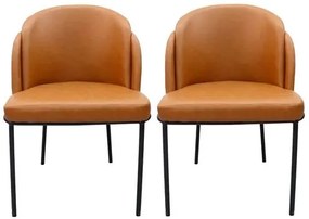 Kit 02 Cadeiras Nevada Caramelo Base Aço Carbono - 76442 Sun House