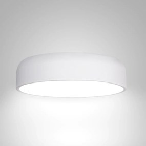 Plafon Titan Ø40X11Cm 4Xe27 Com Difusor Plano | Usina 16225/40 (BT - Branco Texturizado)
