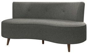Sofá Living 2 Lugares 135cm Aang Pés Palito Linho Cinza Escuro G33 - Gran Belo