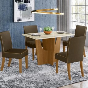Mesa de Jantar Vértice 1200 04 Lugares Nature Off White