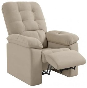 Poltrona Do Papai Reclinável Suede Veludo Estoril Capuccino