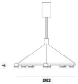 Pendente Oto Redondo Ø82X06Cm Metal Preto E Rose Gold 10X5W Led 3000K...