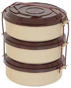 Kit Marmitas Marrom 3 Peças