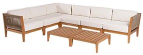 Conj. Sofa de Canto Cru Corda + Mesa Centro Cannes Mel - 72236 Sun House