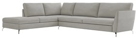 Sofá de Canto Chaise Esquerdo 287 cm Olívia Suede Cinza G52 - Gran Belo