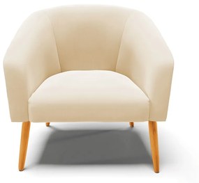Poltrona Decorativa Pé Palito Castanho Stella Suede Bege D03 - D'Rossi