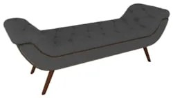 Puff Recamier Calçadeira 160cm Pés Palito Madeira Vêneto Z37 Veludo Ch