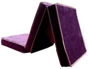 Puff Multifuncional 3 Em 1 + Travesseiro Solteiro - Suede E Corino Pre... (Roxo)