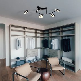 Plafon Led Sobrepor Metal Aluminio Preto 55W 3000K Luna