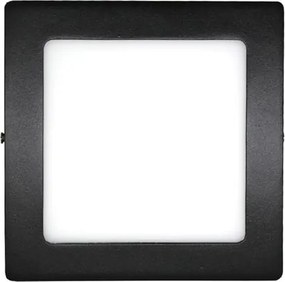 Plafon Led De Sobrepor Quadrado Preto 12w Moldura