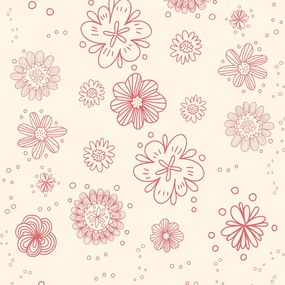 Papel de parede adesivo floral vermelho e creme