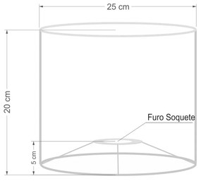 Cúpula Abajur Cilíndrica Cp-8009 Ø25x20cm Azul Turquesa