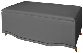 Calçadeira Baú Casal 140cm Greta Pés Palito Suede Cinza - Sheep Estofados