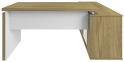 Mesa Escrivaninha em L 135x168cm 1 Porta Sharp A06 Olmo/Branco - Mpoze