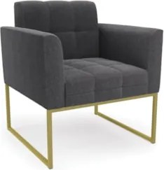 Namoradeira e Poltrona Industrial Dourado Ana Bouclé Grafite - Ibiza