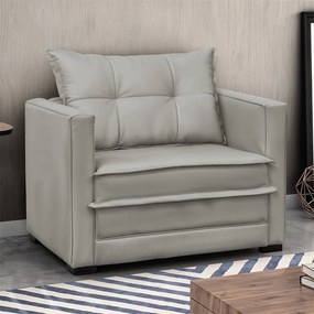 Poltrona Cama Retrátil Solteiro Milenni Veludo B03 - D'Rossi - Prata